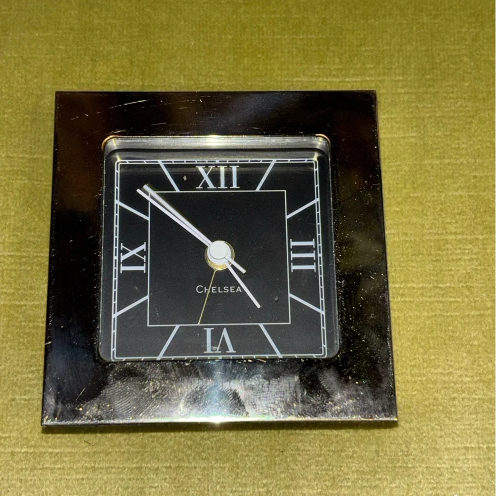 Chelsea Polished Nickle Art Deco Desk Alarm Clock German Quartz Movment 3